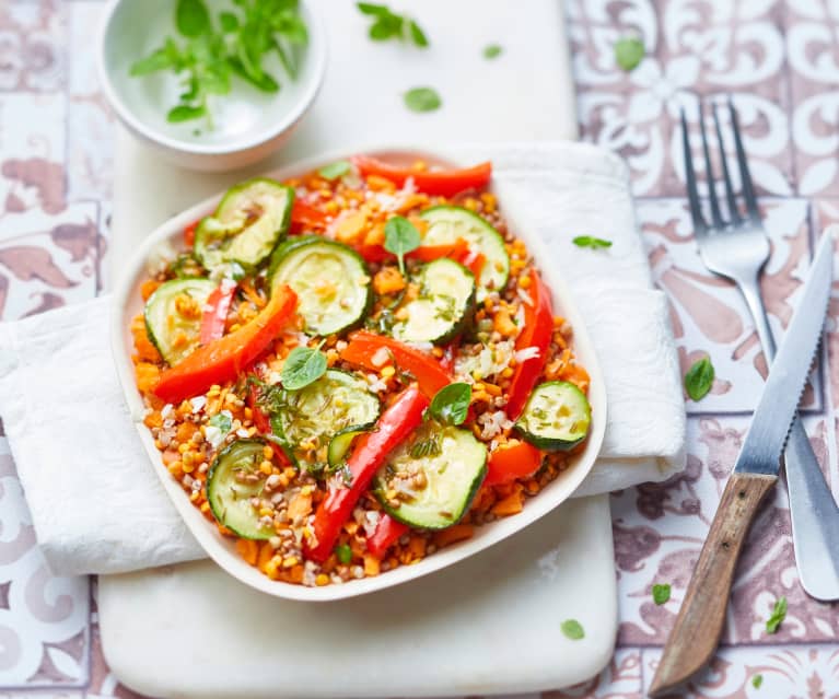 Salade de quinoa, tomates, pois chiches et mozza - Cookidoo® – the