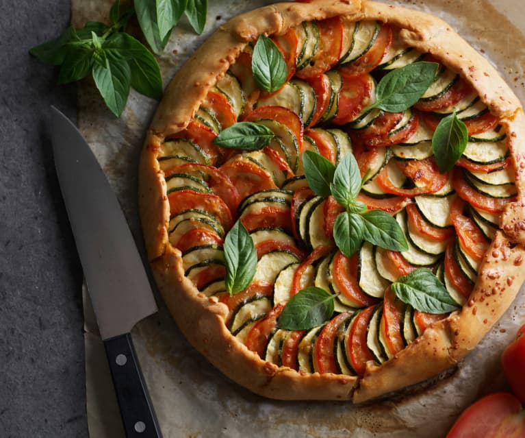 Galette de calabacín y tomate