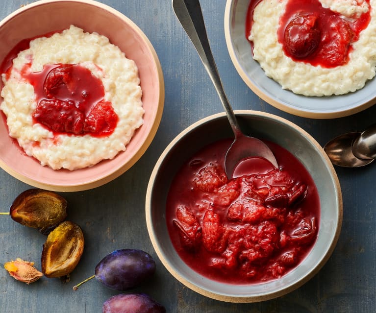 Riz au lait à la compote pomme-poire