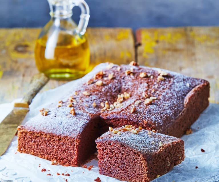 Bizcocho de chocolate y aceite de oliva (sin huevo)