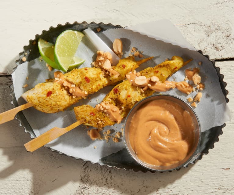 Chicken Skewers with Peanut Dipping Sauce