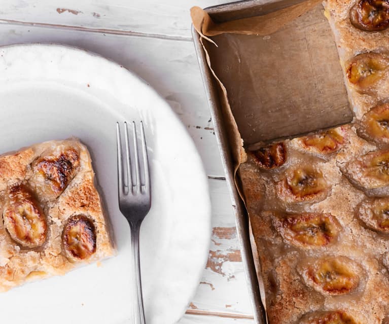 Tarta vegana de plátano y coco