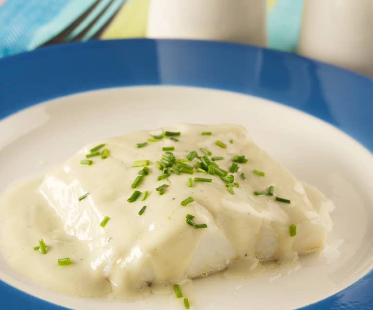 Bacalao con salsa de roquefort