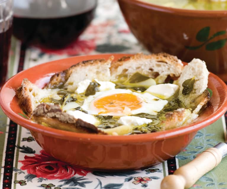 Sopa de beldroegas com queijo fresco