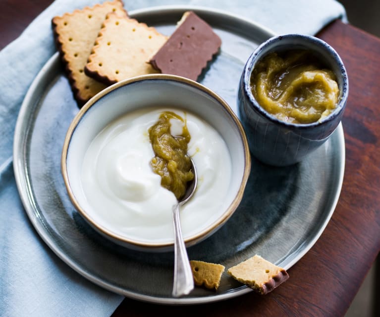 Crème au fromage blanc et rhubarbe