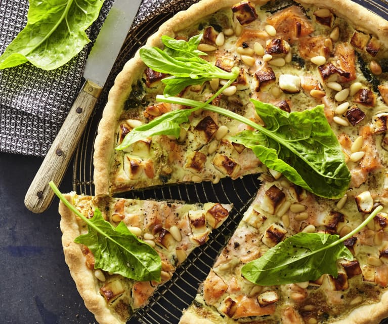 Quiche di salmone e spinaci con feta