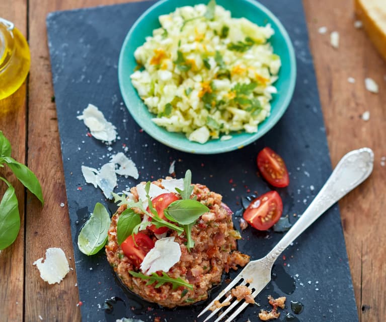 Tartare de veau à l'italienne, salade de fenouil