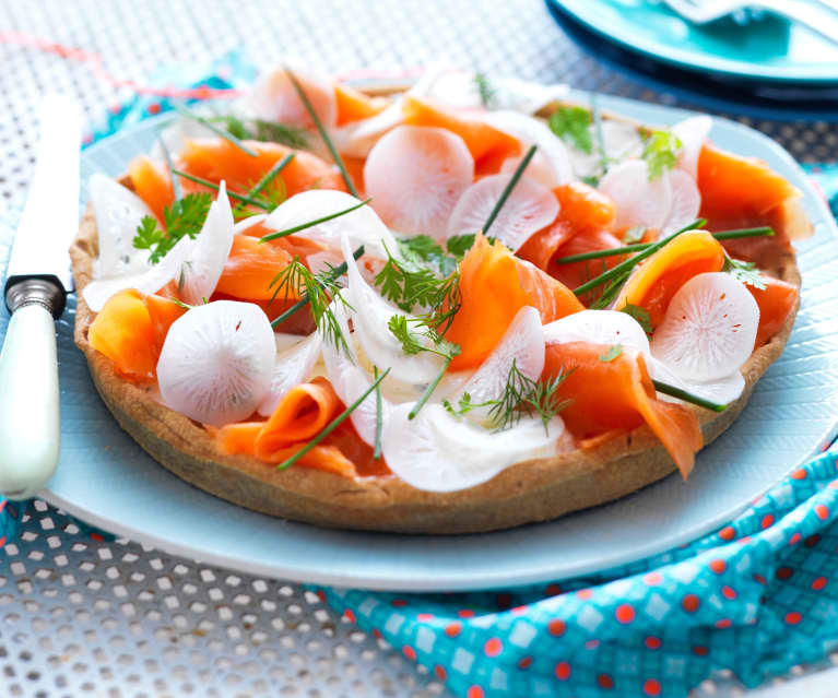 Recette Tartines au concombre et saumon fumé