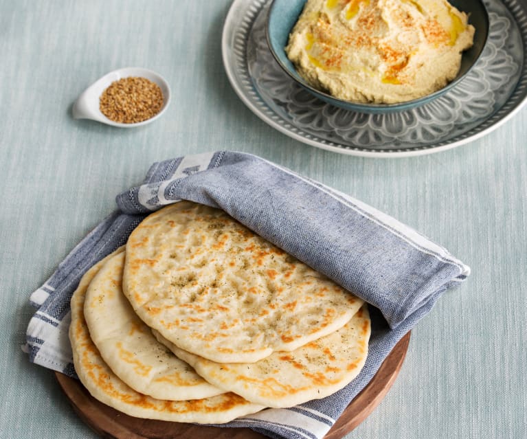 Pan naan con hummus (HESTAN CUE) - Cookidoo® – la plataforma de recetas  oficial de Thermomix®