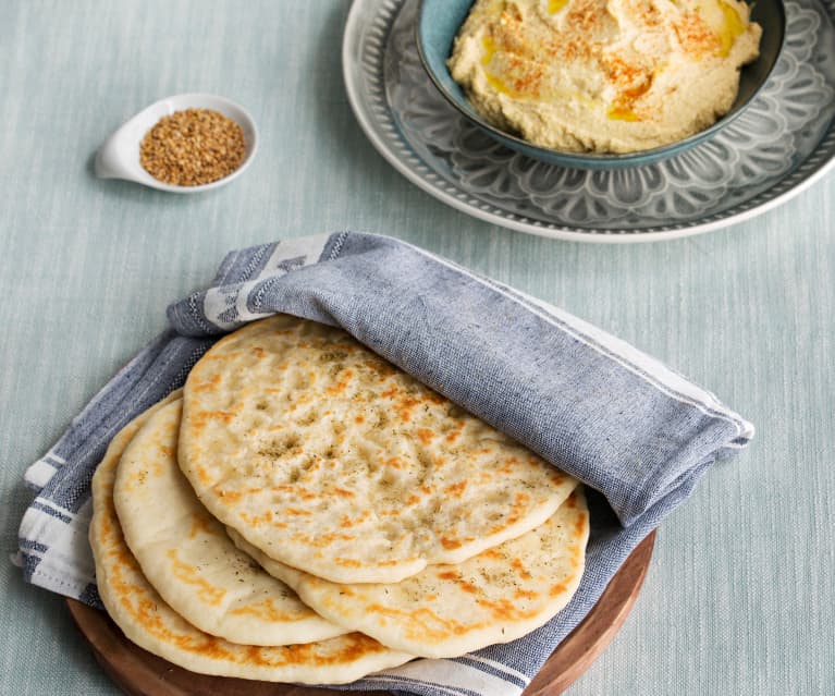 Naan Bread with Hummus (Hestan Cue™) Cookidoo® das offizielle