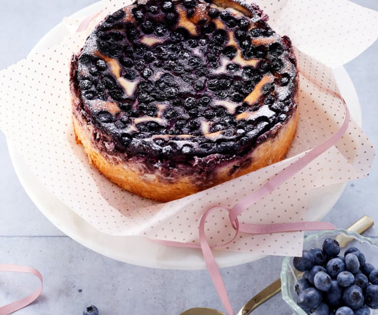 Käsekuchen mit Heidelbeeren (zuckerfrei)