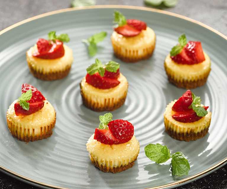 Mini cheesecaky s jahodami