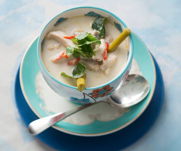 Tom kha gai (Thai chicken coconut soup)