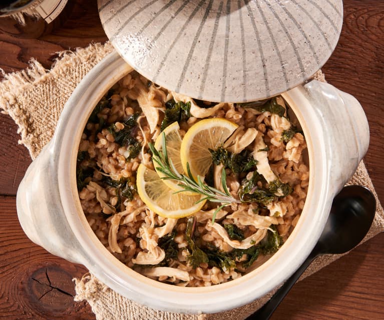 Farro Risotto with Rosemary Chicken