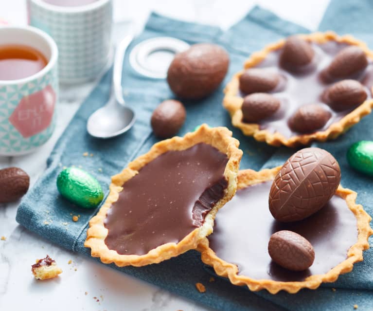 Taartje met chocolade-praliné