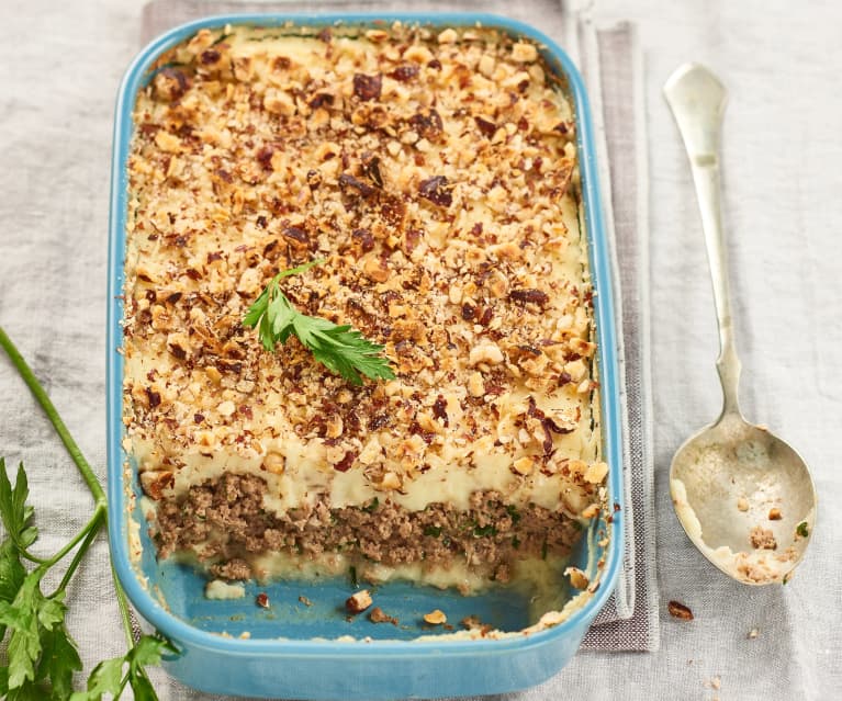 Parmentier de boeuf aux panais et noisettes