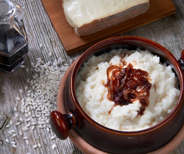 Risotto al Taleggio con cipolla di Tropea caramellata al balsamico