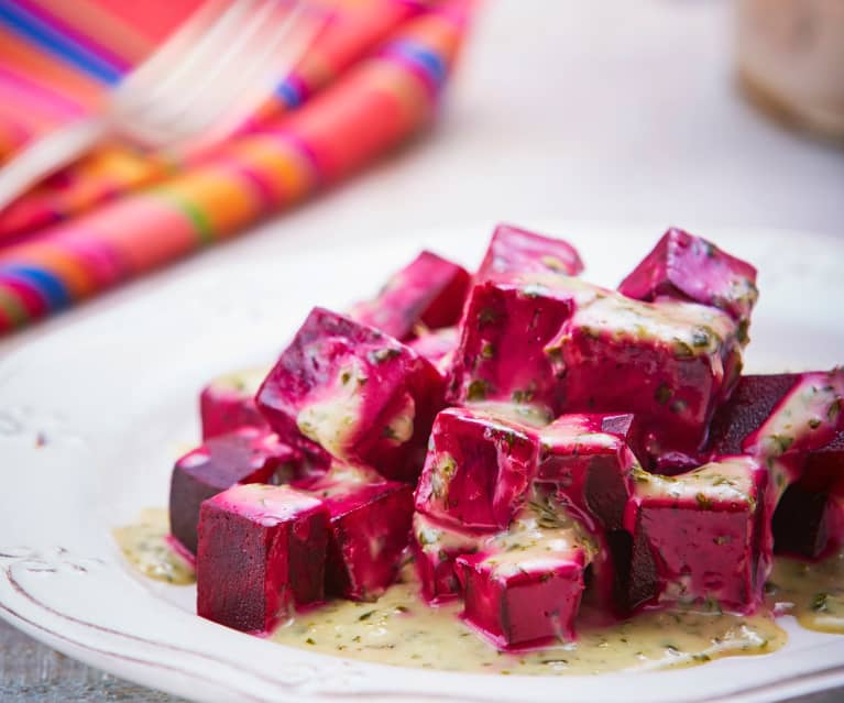 Betabeles con alioli de cilantro