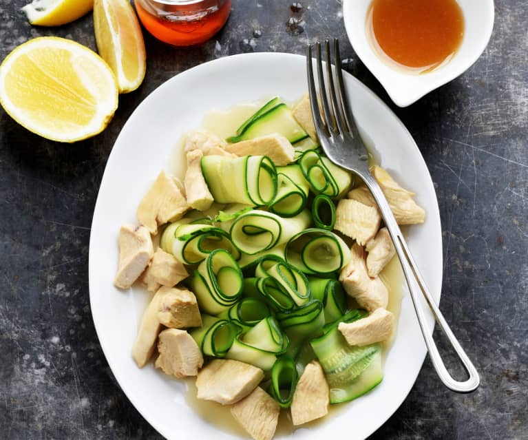 Poulet aux courgettes, au citron et au miel