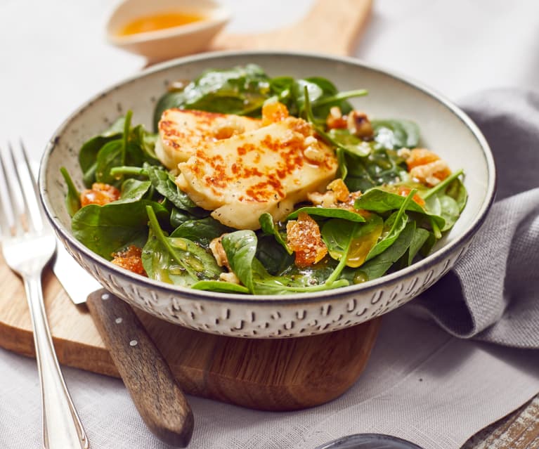 Spinatsalat mit Aprikosendressing und Halloumi - Cookidoo® – das ...