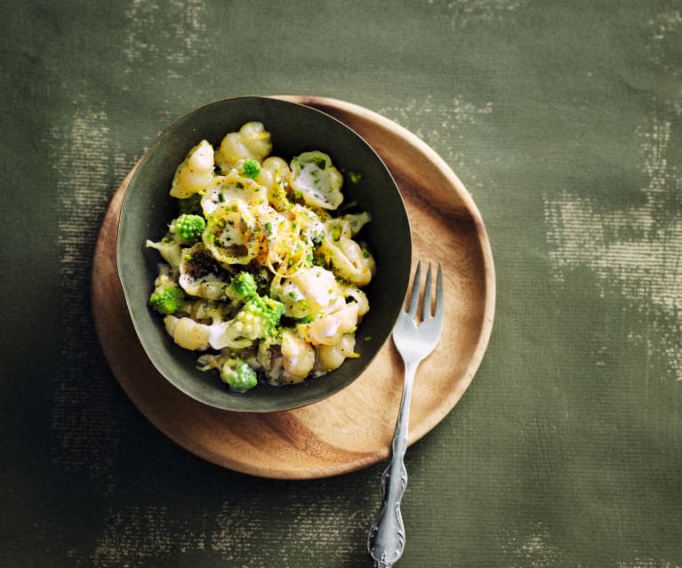 Pâtes courtes au romanesco et citron