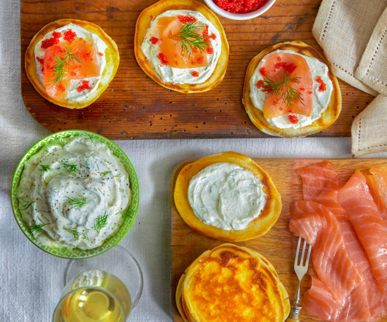 Blinis con salmone