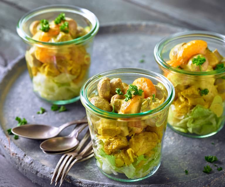 Geflügel-Curry-Salat im Glas