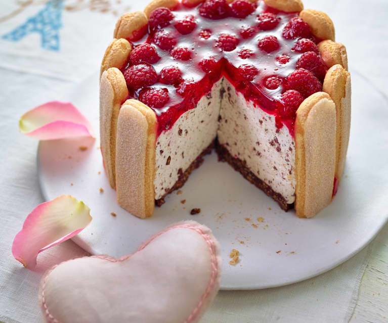 Рецепты парижские. Charlotte russe. Radiant Cheese Raspberry toppings.