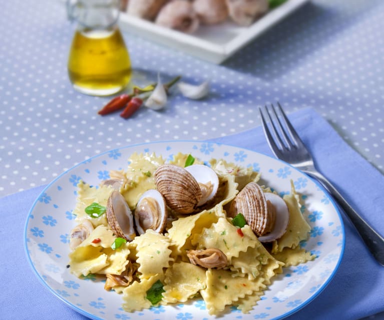 Maltagliati al basilico con tartufi di mare