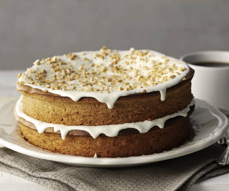 Tarta de almendra con crema de vainilla