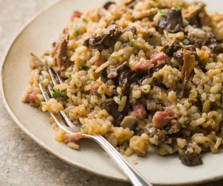 Porcini and Pancetta Risotto - Risotto con porcini e pancetta