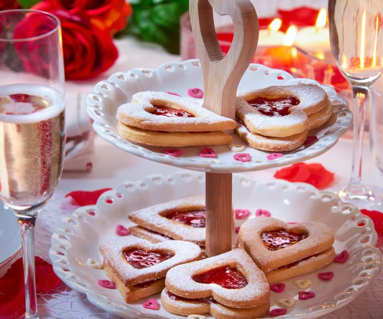 Valentijnkoekjes met aardbei