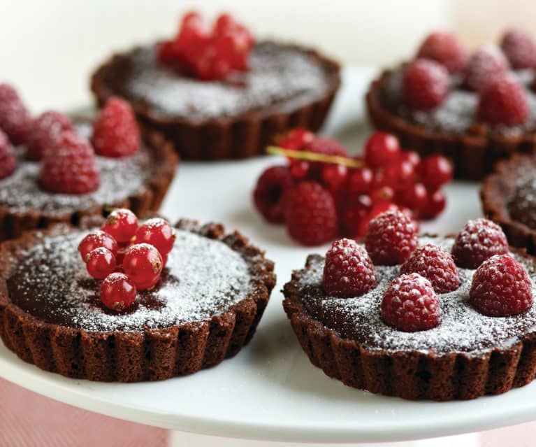 Tarteletes de chocolate e framboesa