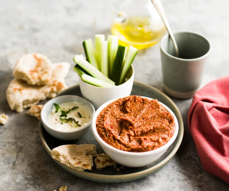 Trempette de poivrons (muhammara)