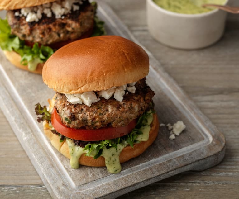 Lamb Burgers with Garlic Herb Mayo