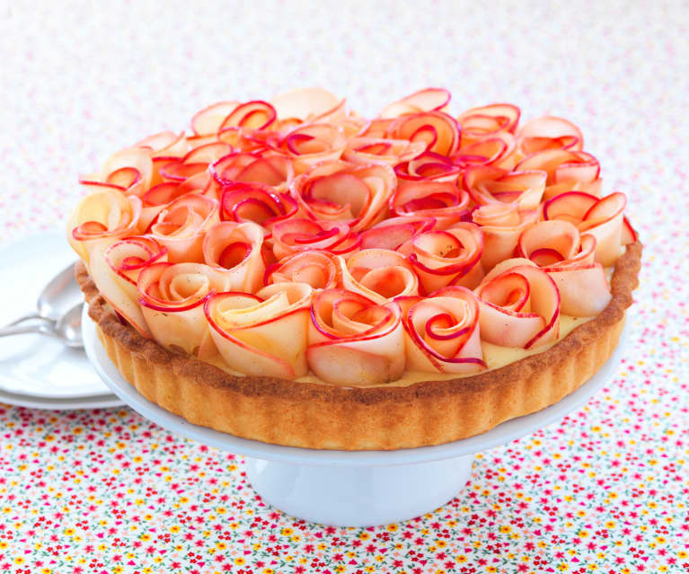 Tarte aux pommes bouquet de roses