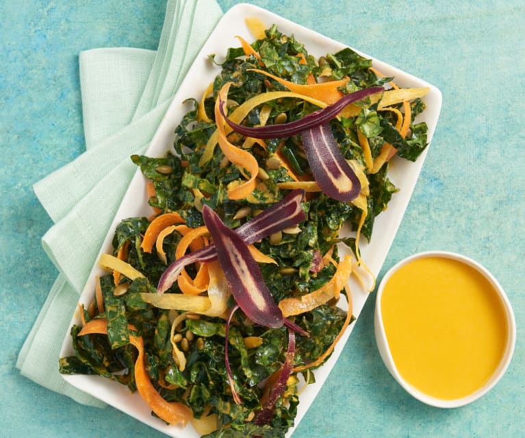 Kale Salad with Carrot and Ginger Dressing