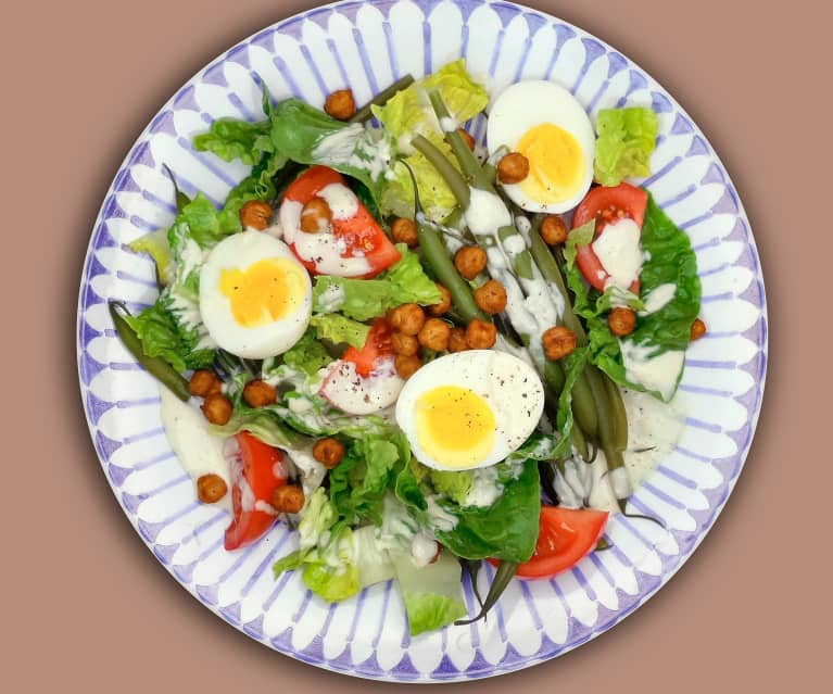 Ceasar Salad mit Kichererbsen