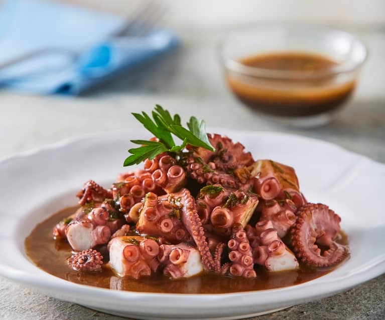 Pulpo con soya y mantequilla