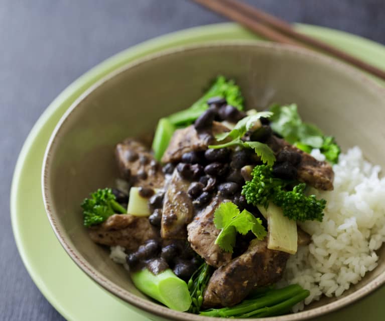 Pork with black bean sauce