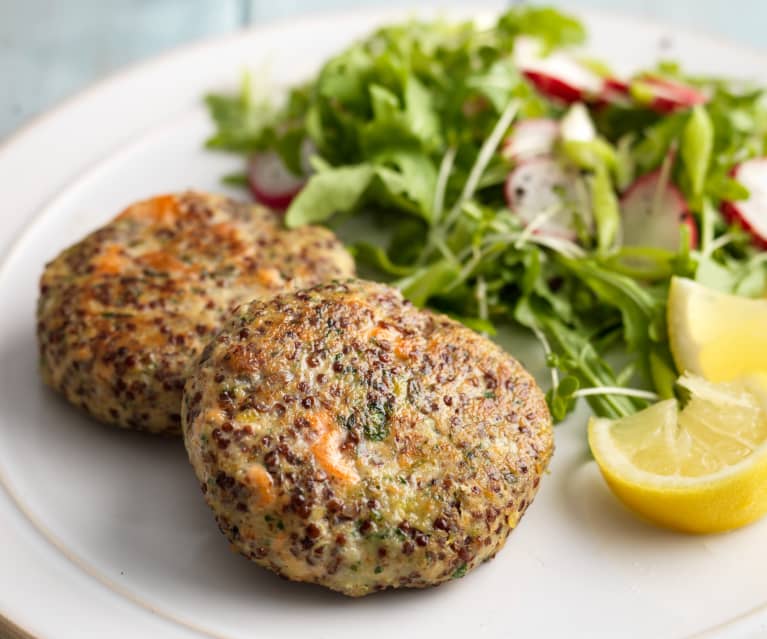 Polpettine di quinoa rossa al salmone