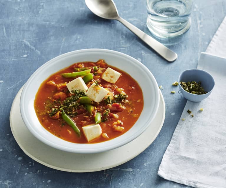 Minestrone mit Seidentofu