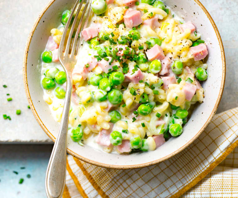 Coquillettes Au Jambon Petits Pois Et Menthe Cookidoo La