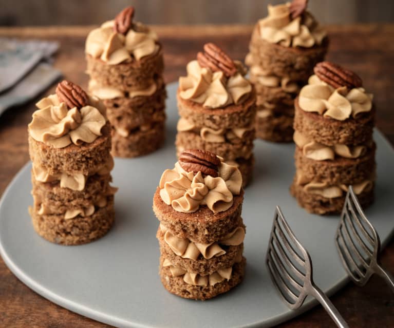 Mini Coffee Pecan Layer Cakes