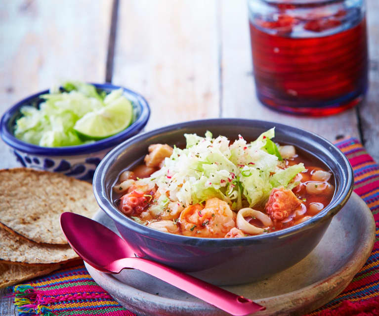 Pozole de mariscos