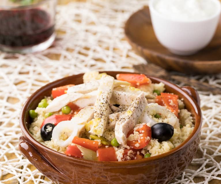 Cous cous di pollo al limone con salsa tzatziki 