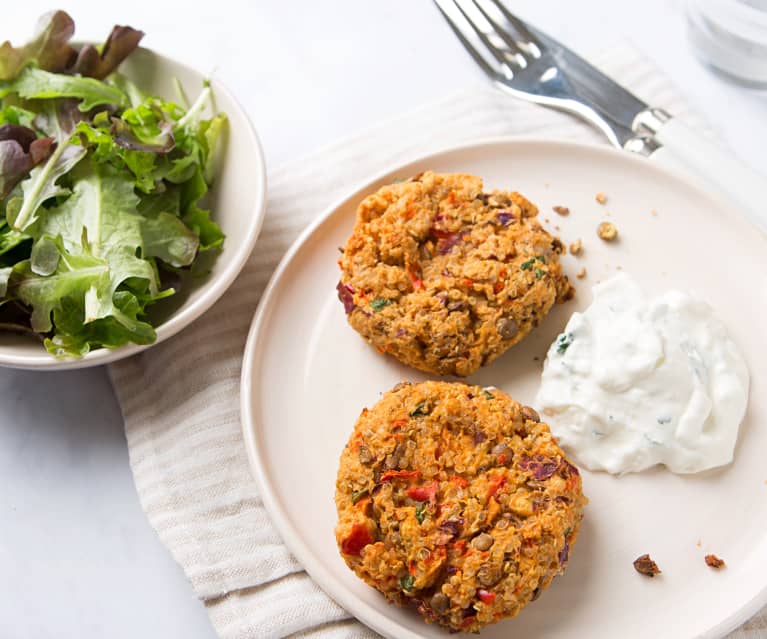 Hamburguesas de lentejas y quinoa