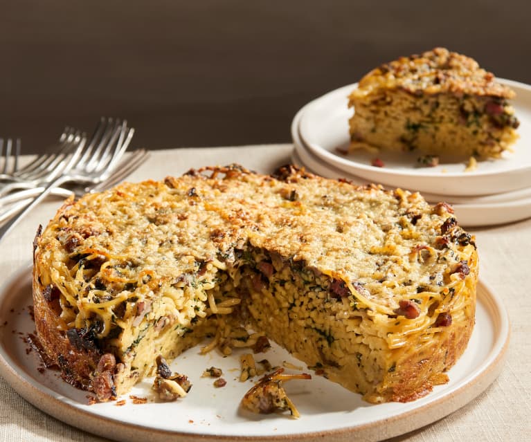 Spaghetti Carbonara Pie