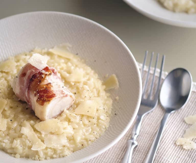 Risotto lotte et lard