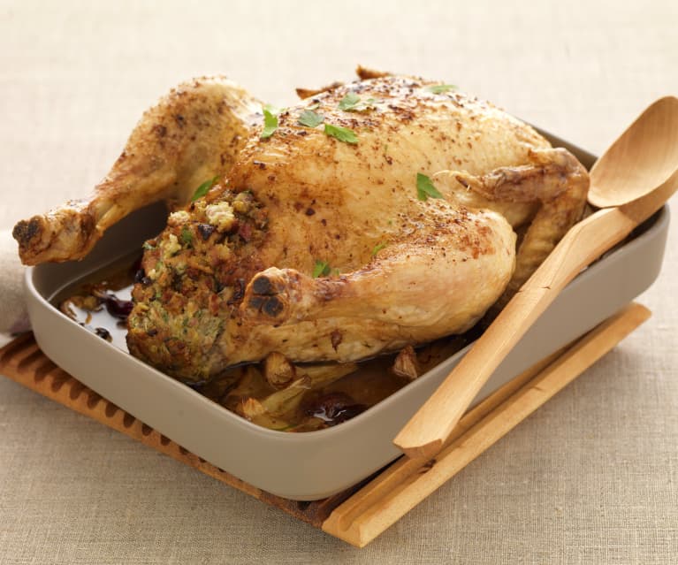 Poulet rôti farci